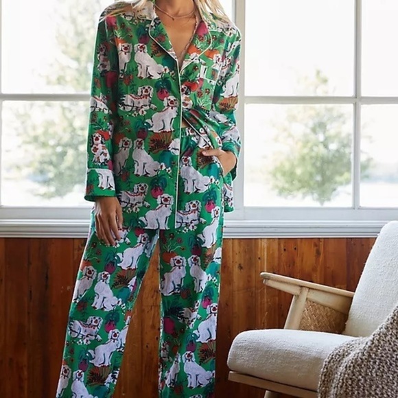 Anthropologie Puppy  Print Pajama Set XS - Picture 5 of 5